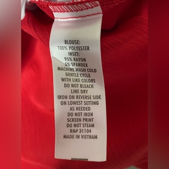 Kim Rogers Matchback 2Fer Top Womens Size Large Short Sleeve Red Watermelon - Picture 5 of 9